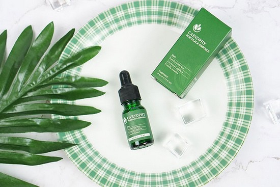 review tinh chất trị mụn caryophy portulaca ampoule