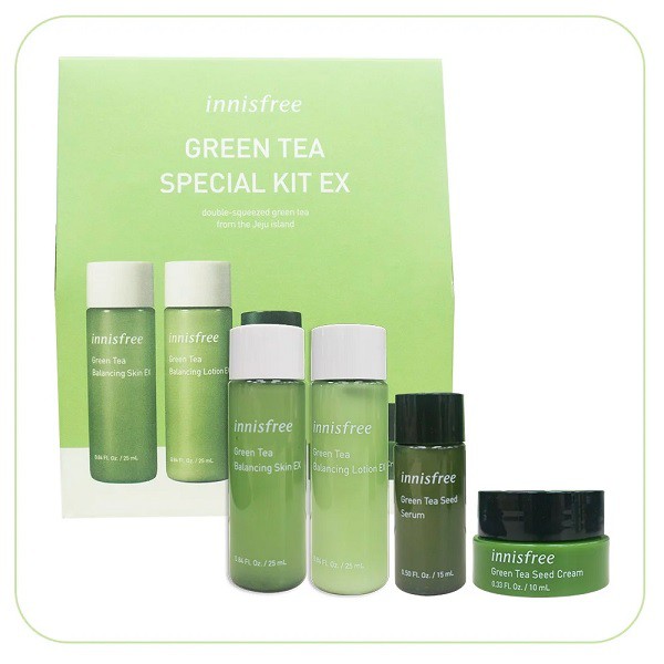 Bộ Dưỡng Da Dùng Thử Innisfree Trà Xanh Green Tea Special Kit EX Set (4 Sản Phẩm)