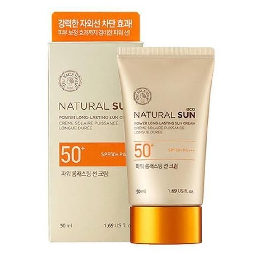 Review Kem Chống Nắng Lâu Trôi The Face Shop Natural Sun Eco Power Long Lasting Sun Cream SPF50+/PA+++ 50ml