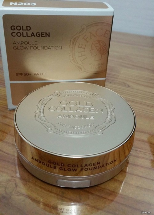 Phấn Tươi Chống Lão Hóa The Face Shop Gold Collagen Ampoule Glow Foundation SPF50+/PA+++