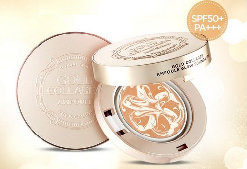 Phấn Tươi Chống Lão Hóa The Face Shop Gold Collagen Ampoule Glow Foundation SPF50+/PA+++