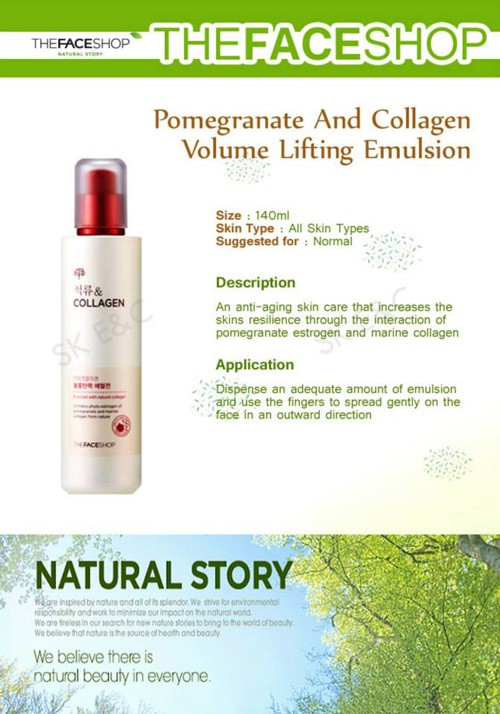 Sữa Dưỡng Săn Chắc Da và Chống Lão Hóa The Face Shop Pomegranate And Collagen Volume Lifting Emulsion 