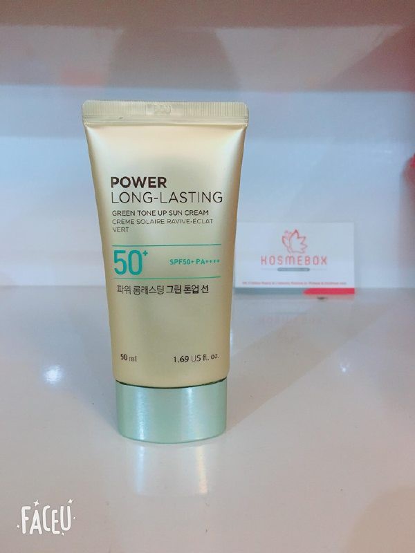 Kem Chống Nắng Lâu Trôi The Face Shop Power Long-Lasting Green Tone Up Sun Cream SPF50+ PA++++ 50ml [HSD 4/2022]