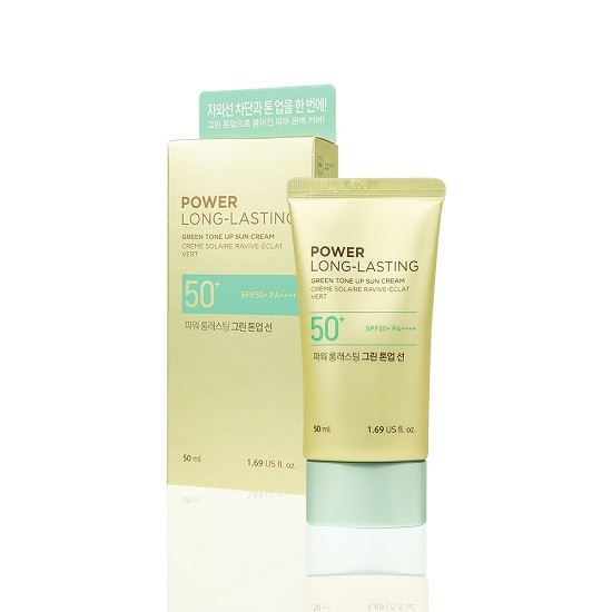 Kem Chống Nắng Lâu Trôi The Face Shop Power Long-Lasting Green Tone Up Sun Cream SPF50+ PA++++ 50ml [HSD 4/2022]