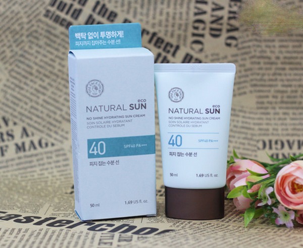 kem chống nắng the face shop no shine hydrating sun cream spf40 pa+++ review