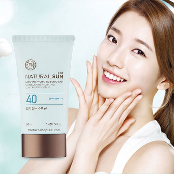 kem chống nắng the face shop no shine hydrating sun cream spf40 pa+++ review