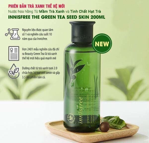 nước hoa hồng innisfree green tea seed skin phiên bản 2018 review