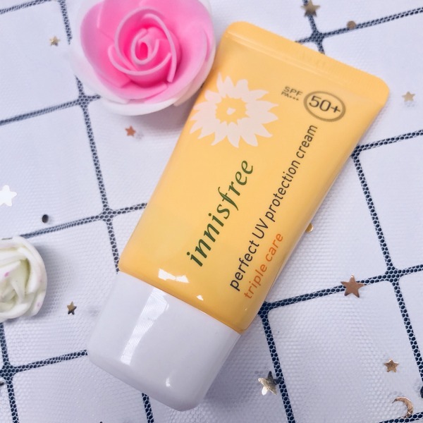 review kem chống nắng innisfree perfect uv protection cream triple care spf50 pa+++ 20ml