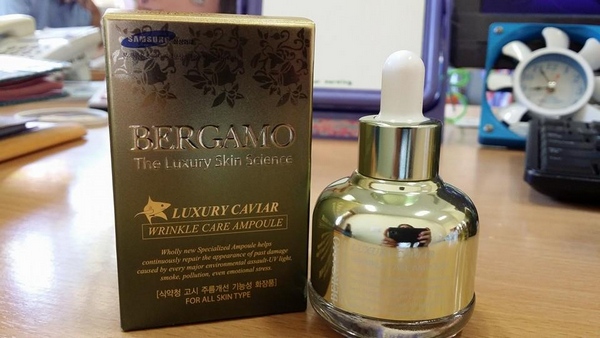 Tinh Chất Xóa Tàn Nhang Mờ Vết Nám Bergamo Luxury Skin Science Luxury Caviar Wrinkle Care Ampoule 