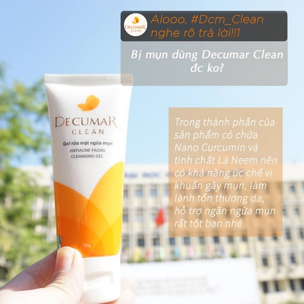 Gel Rửa Mặt Ngừa Mụn Decumar Clean Antiacne Facial Cleansing Gel 50g
