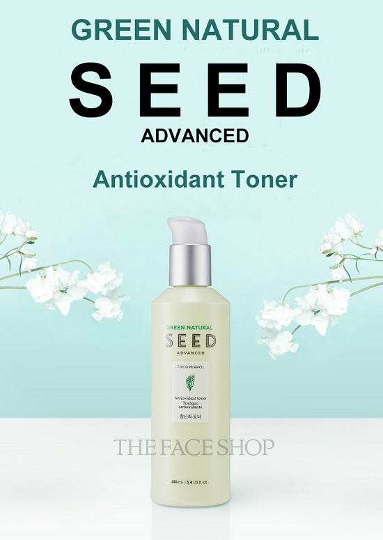 Nước Hoa Hồng Chống Lão Hóa Da The Face Shop Green Natural Seed Advanced Antioxidant Toner 160ml