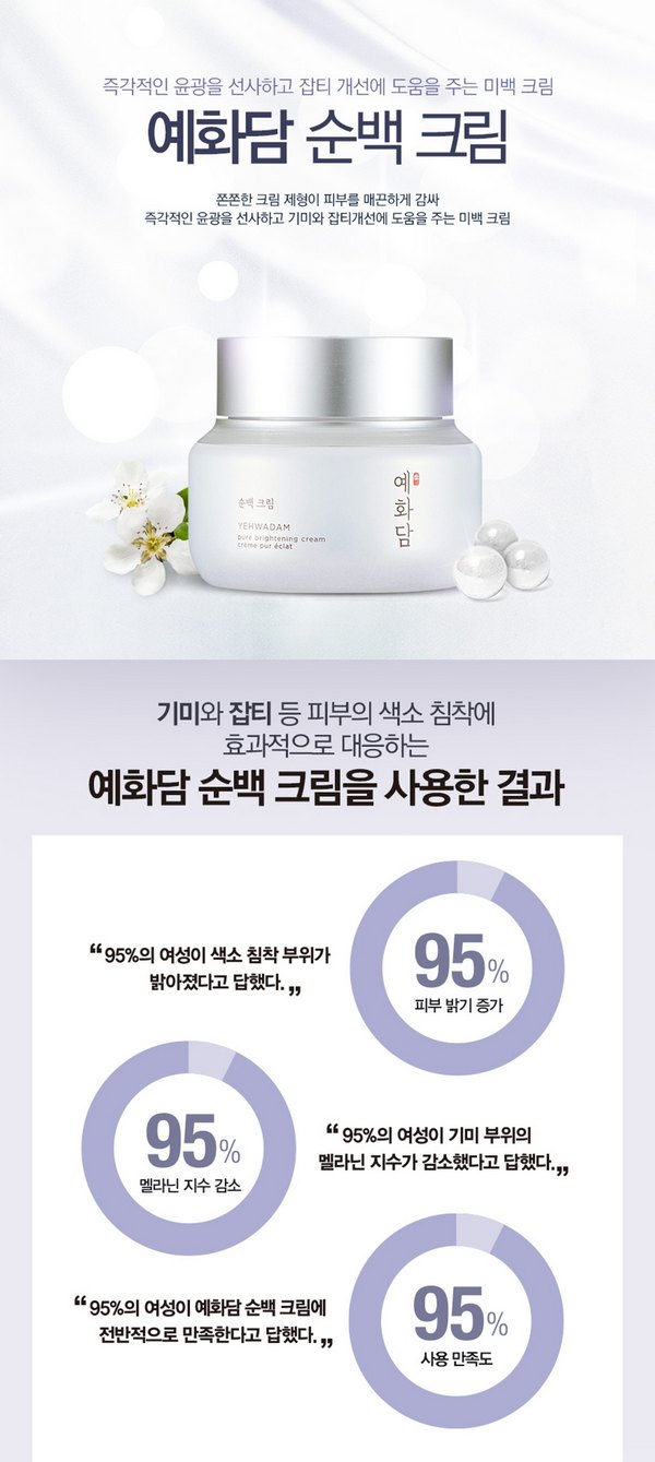 Kem Dưỡng Trắng Da The Face Shop Yehwadam Pure Brightening Cream 50ml