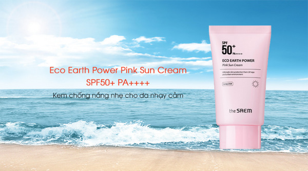 Kem Chống Nắng The SAEM Eco Earth Power Pink Sun Cream SPF50+ PA++++